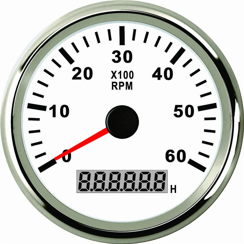 85mm Waterproof Marine Tachometer Car Truck Boat Tacho Gauge With Hour meter 0-6000RPM 12V
