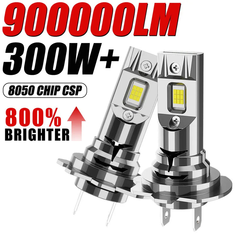 H7 LED CANBUS Light 300W 900000LM 1:1 H7 H4 8050 CSP Chip Plug&Play Wireless Mini Car Head