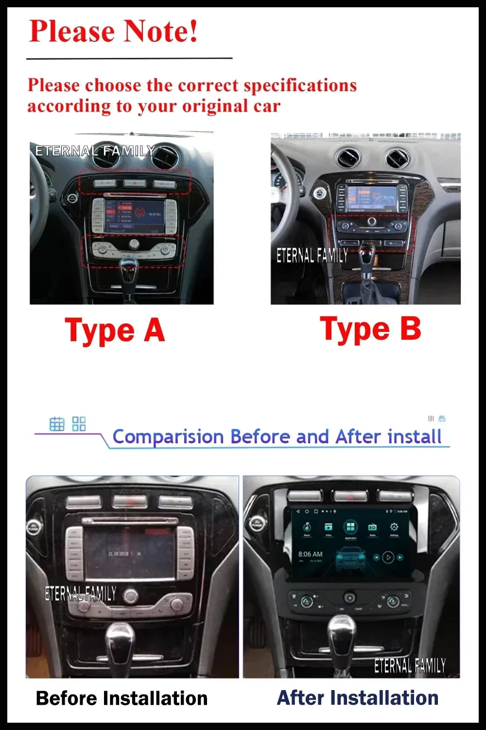 Android 16 CarPlay For Ford Mondeo MK4 2007-2014 Car Radio Multimedia Player Navigation GP