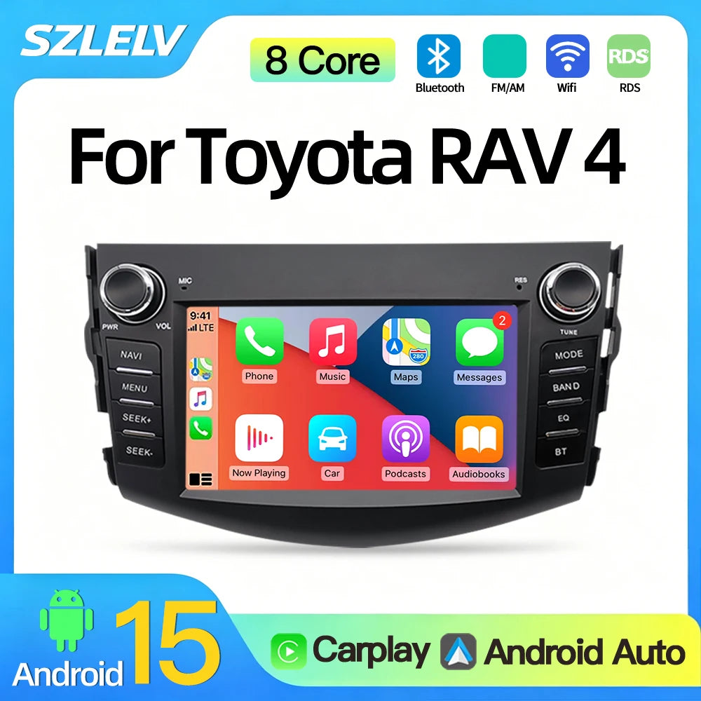 SZLELV Android Auto Car Radio For Toyota RAV4 RAV 4 Navigation Player Multimedia Carplay G