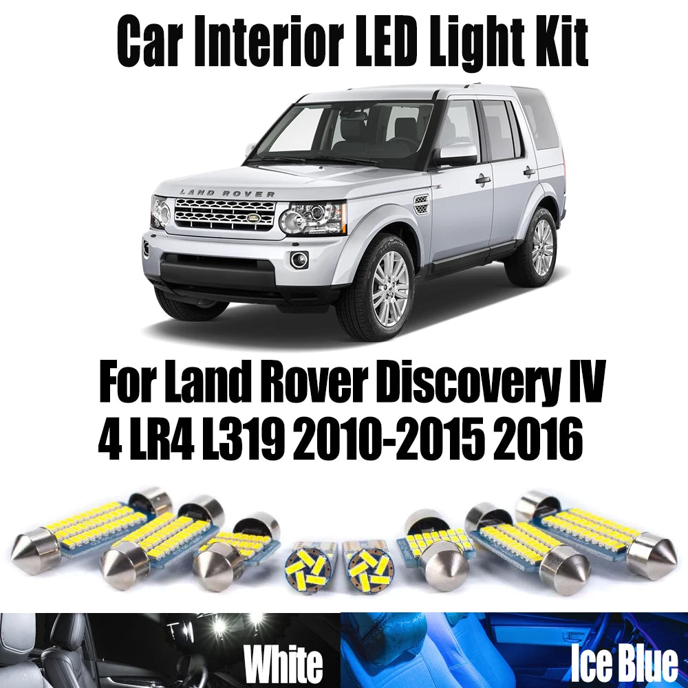21-Piece LED Interior Light Kit for Land Rover Discovery IV 4 LR4 L319 2010-2016 - Canbus Dome Map Door Trunk Bulbs |...