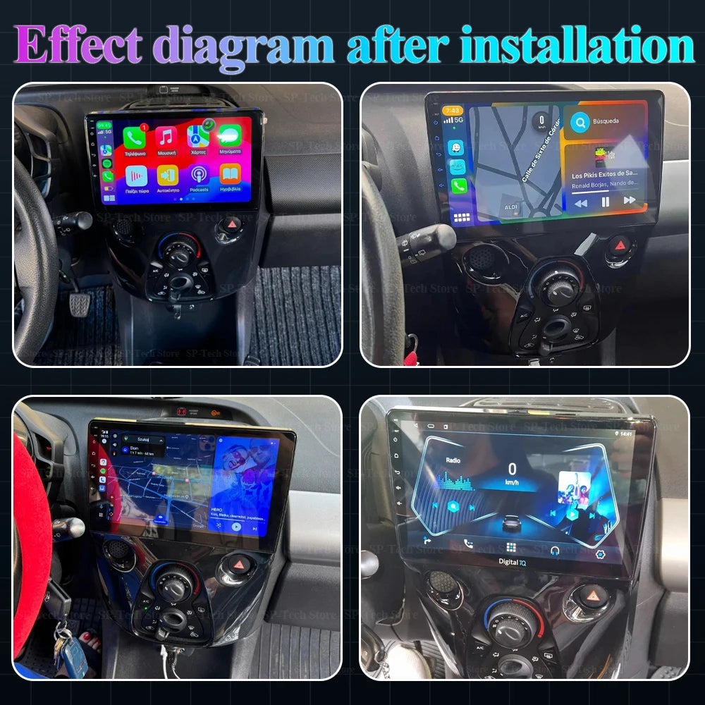 Android 16 Car Radio For Toyota Aygo Peugeot 108 Citroen C1 2016 - 2020 Gps Multimedia Pla | AUTOKITSHOP
