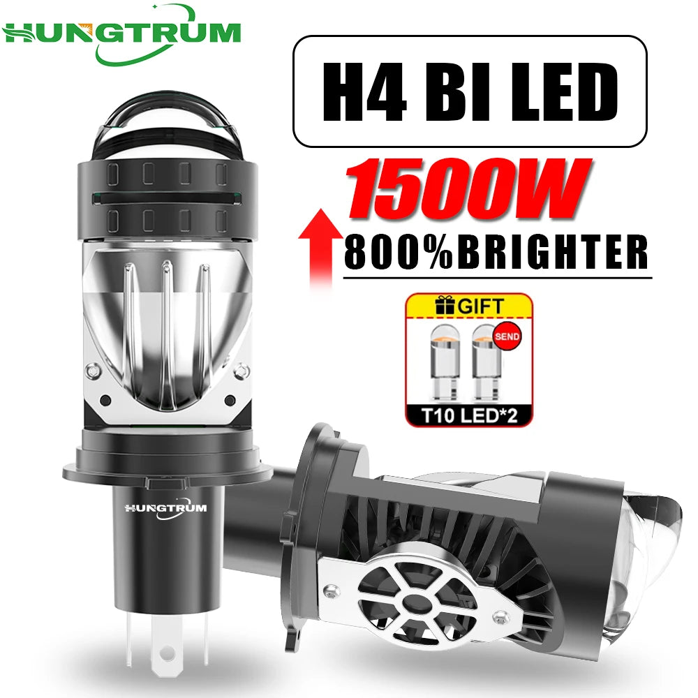 H4 BI LED Auto Lamp 1500000LM 1500W Super Bright Plug And Play Car Motorcycle High Low Bea