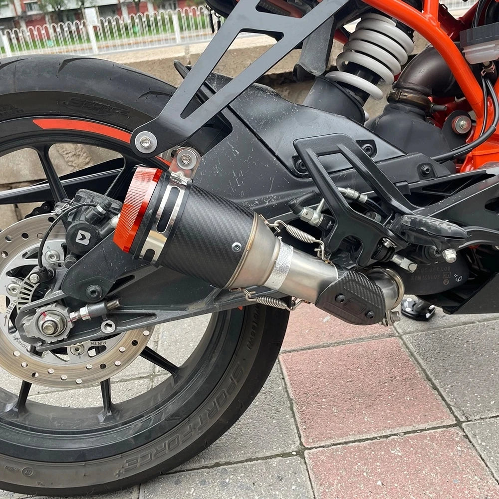 Inlet 51mm 60mm AR exhaust AustinRacing universal Muffler Pipe Exhaust Pipe Tail Pipe Orange Tip - Automotive LED Light