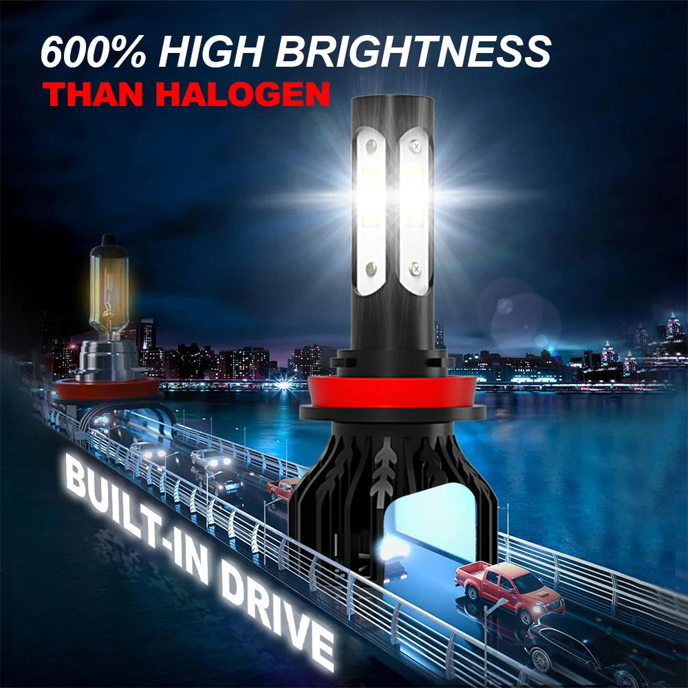 2/6Pcs 180W Car Headlight H11 Auto LED Lamp Fog Light Bulb H8 6000K For Jeep Grand Cheroke