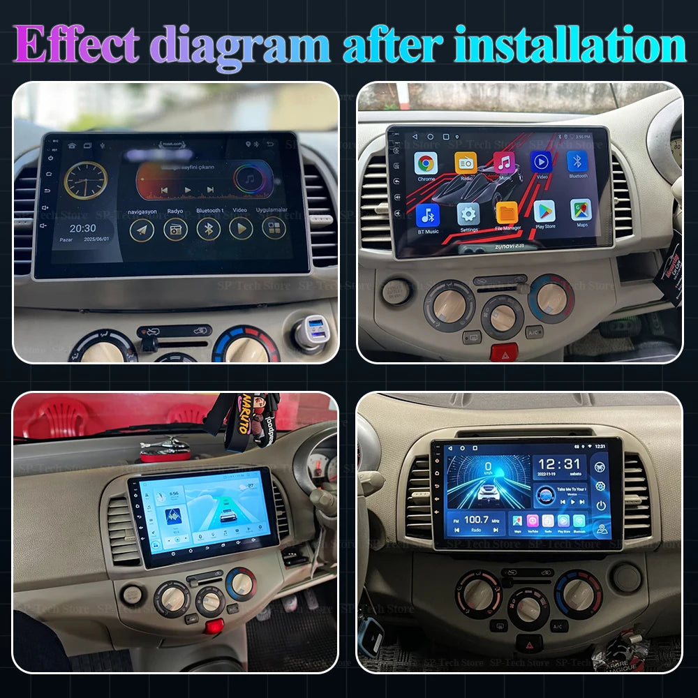9 Inch Android 16 For Nissan March Micra K12 2002 2003 2004 2005 2006 2007 2008 2009 2010  | AUTOKITSHOP