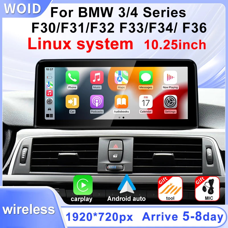 10.25 Touch Screen Display For BMW 3/4series F30 F31 F32 F33 F34 F36 NBT EVO Wireless Carp