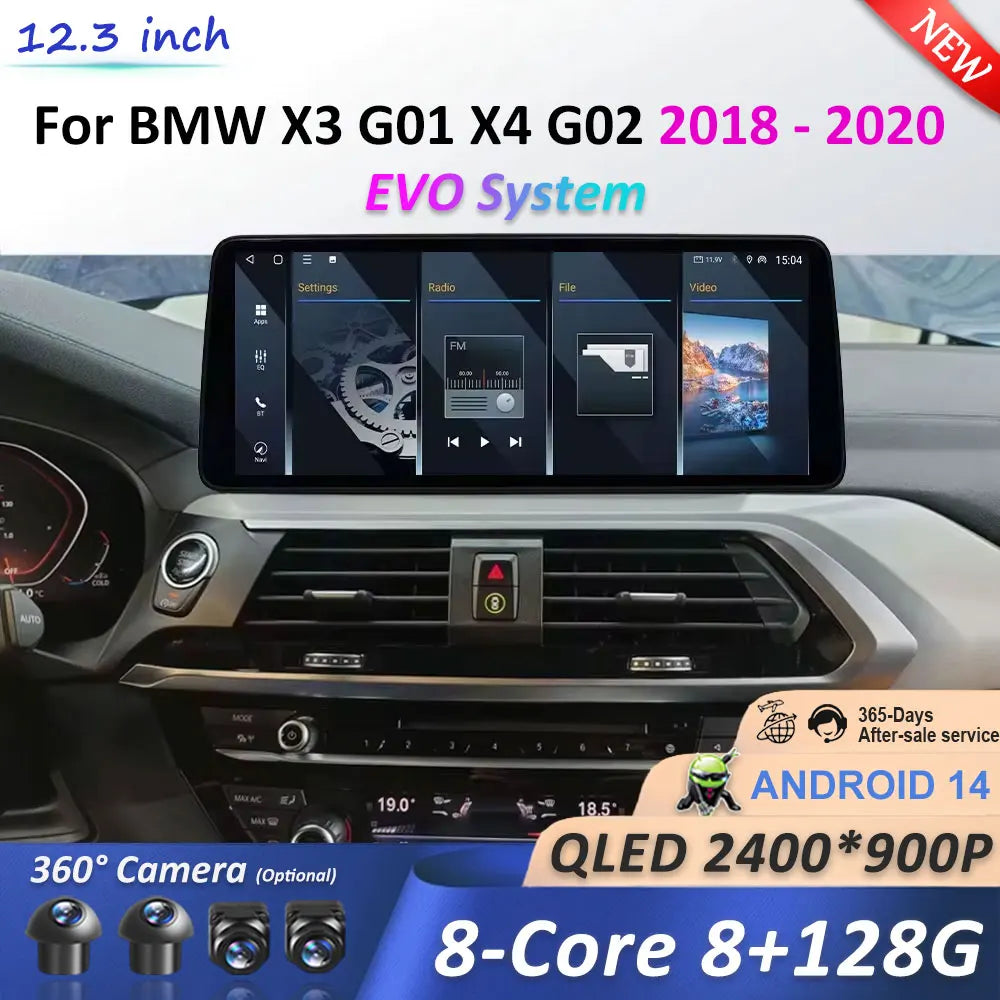 12.3 inch for BMW X3 G01 X4 G02 2018 - 2020 EVO System Android 16 Car Video Multimedia Pla