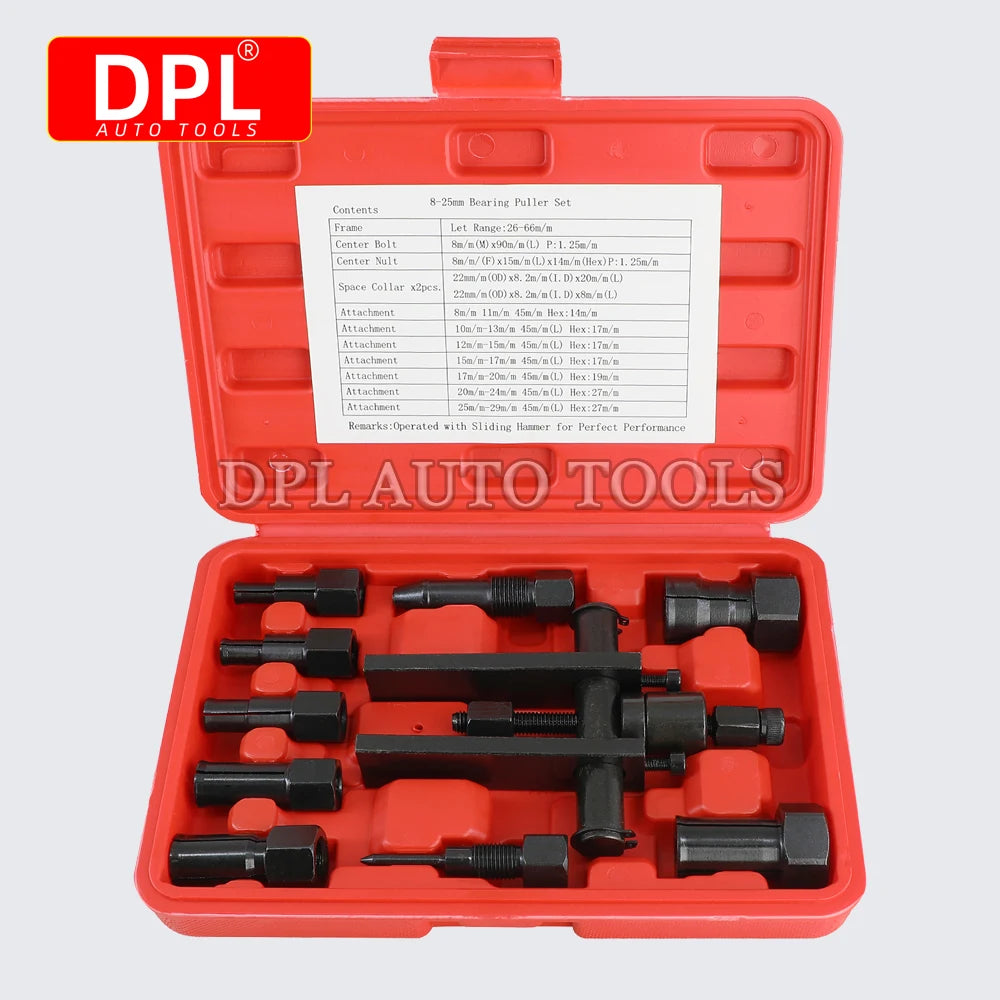 10Pcs/Set Practical Bearing Puller Motorcycle Bearing Removal Tool Puller with Box Motorcycle In - Automotive LED Light