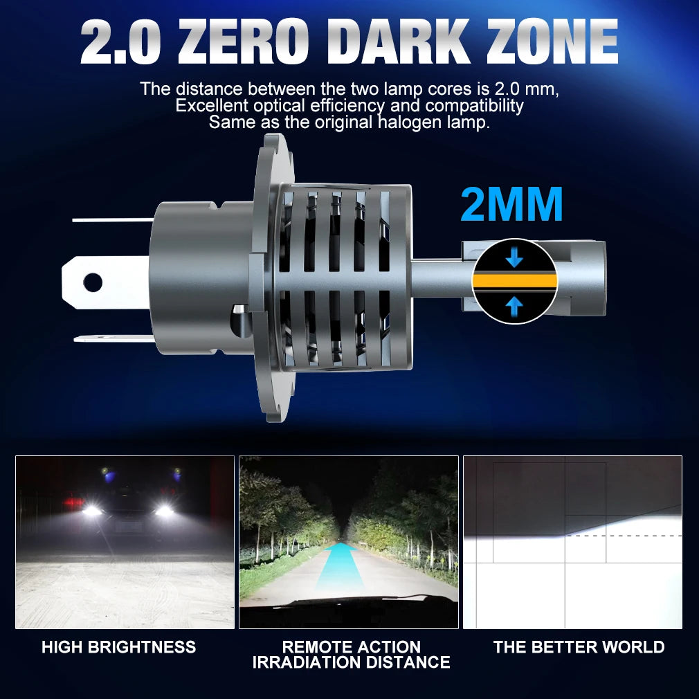 XSTORM H4 LED Headlight Bulbs 9003 HB2 Canbus High Low Beam Car Light 30000LM Turbo Led Di
