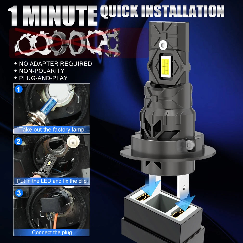 XSTORM H7 LED Light Canbus 100W 22000LM LED H7 Headlight Car 3570 CSP Turbo Lights 12V Aut