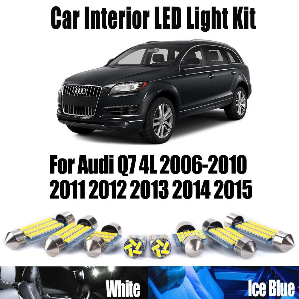 21-Piece LED Interior Light Kit for Audi Q7 4L 2006- 2012 - Canbus Dome Map Door Trunk Bulbs | AUTOKITSHOP