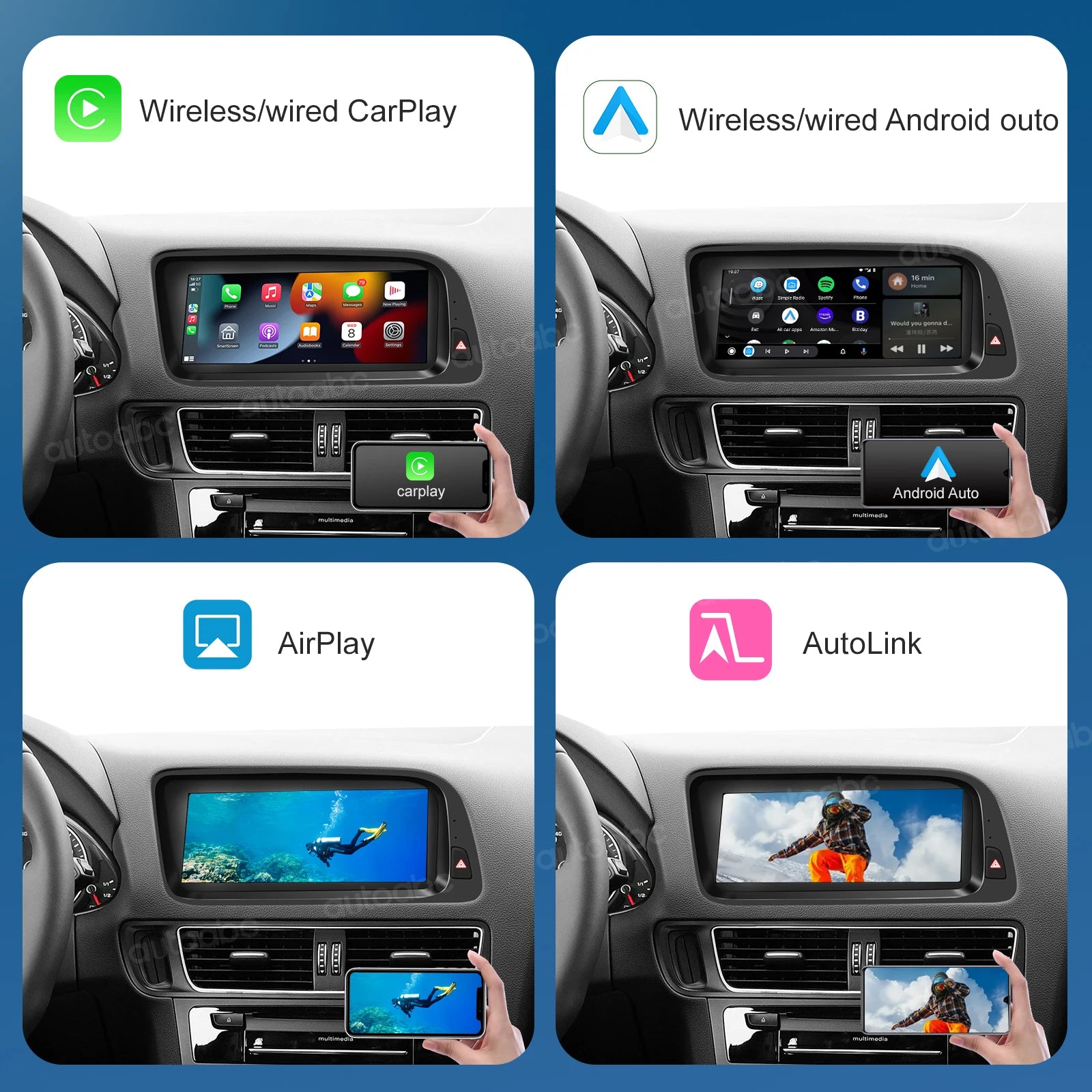 Wireless CarPlay Android Auto for Audi Q5 2009-2017 Car Multimedia Linux Touch Screen with | AUTOKITSHOP