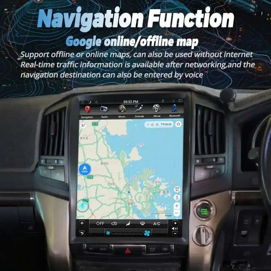 15.6 Inch Car Video Player Android 15 Carplay For Toyota Land Cruiser 200 LC200 2008 - 202 | AUTOKITSHOP