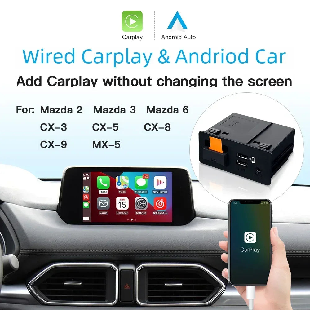 CarPlay Android Auto USB Adapter Hub for Retrofit Mazda 6 Mazda 3 Mazda 2 CX30 CX5 CX8 CX9 | AUTOKITSHOP
