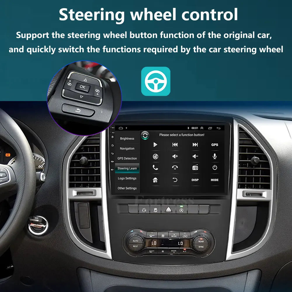 Android 16 Carplay Auto 2K Screen Car Radio Multimedia Video Player For Mercedes Benz Vito