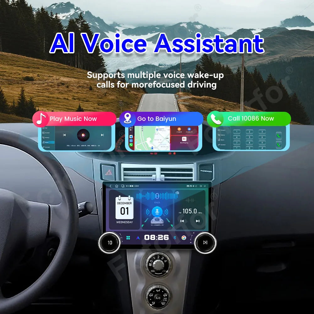Smart Car Stereo With Android 15 System 11.5 Inch HD Touch Screen Wireless CarPlay GPS Nav