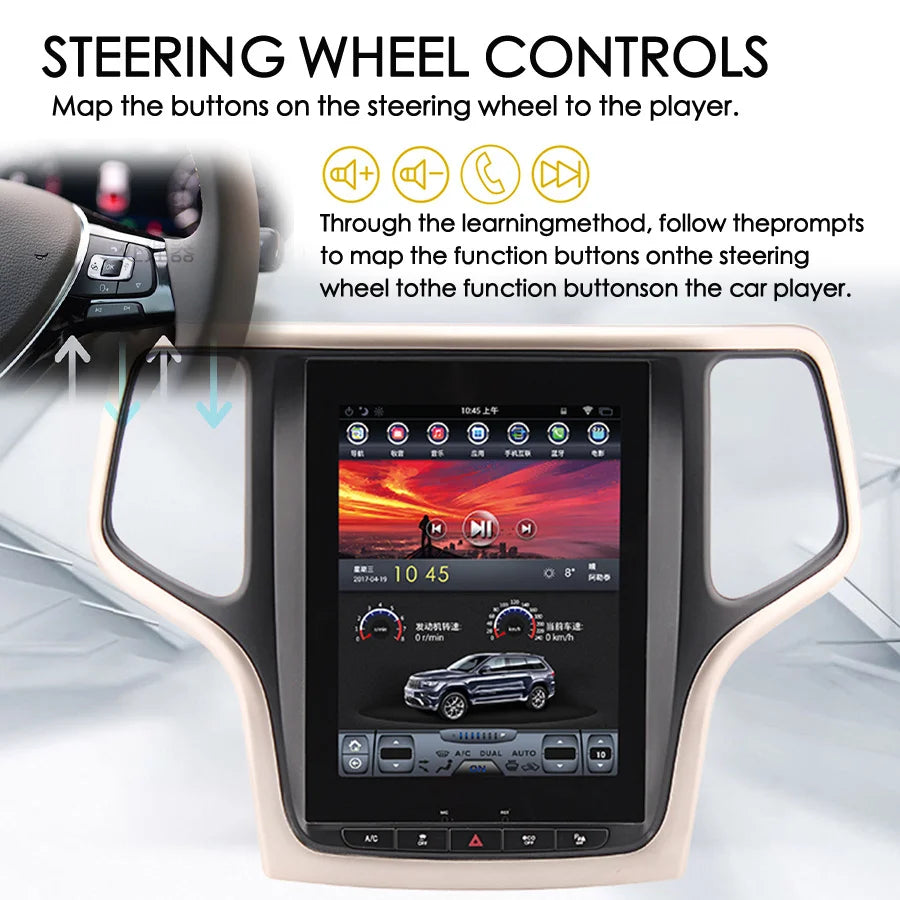 Android 15 Screen For Jeep Grand Cherokee 2014 2015 2016 Car Autoradio Multimedia Player S