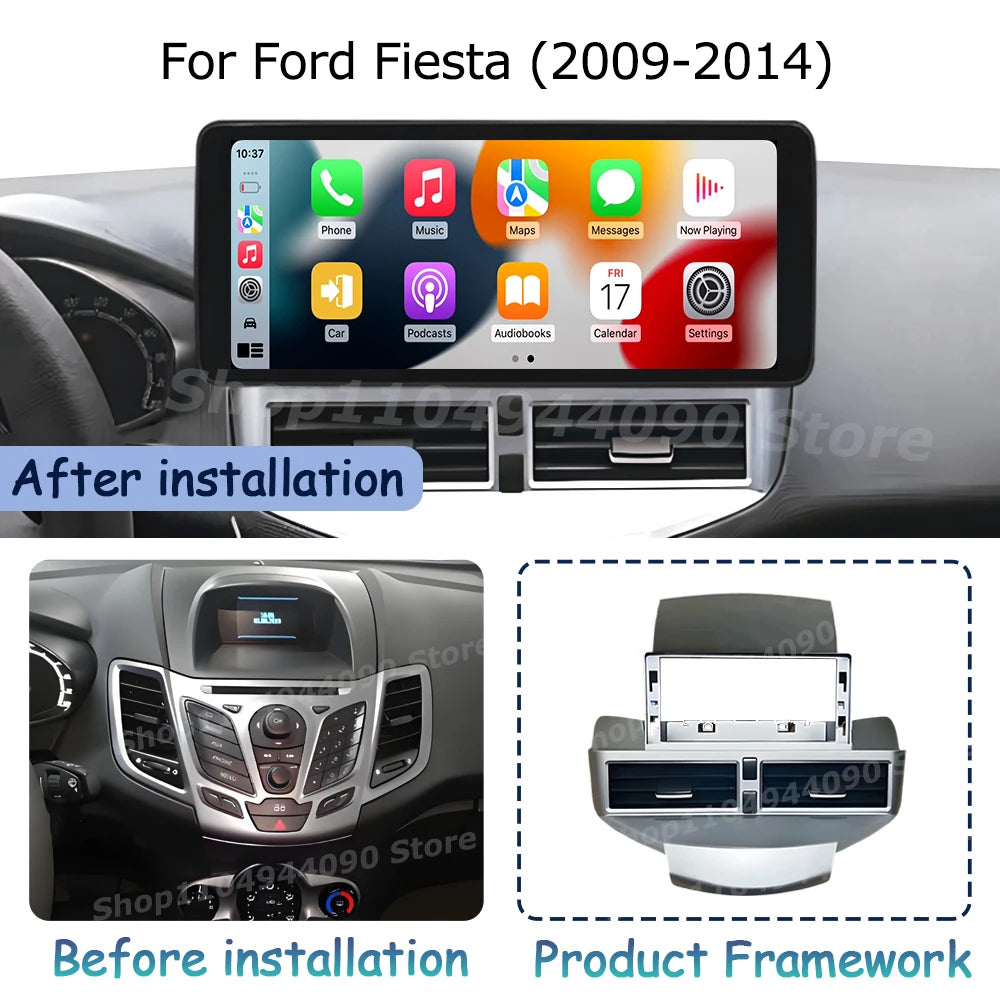 Car Accessories Display Screen for Ford Fiesta 2009 - 2014 Multimedia Radio Player GPS Nav