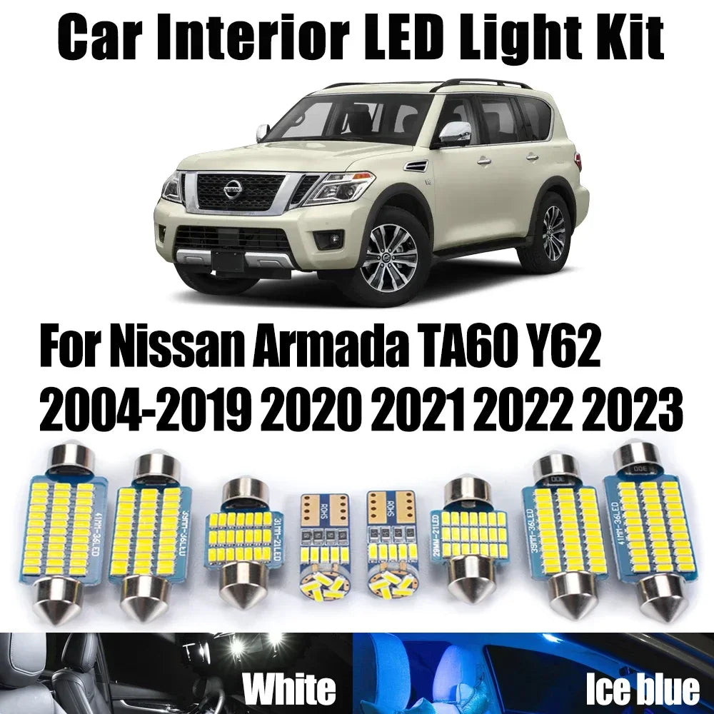 LED Interior Light Kit for Nissan Armada TA60 Y62 2004- 2020 - Canbus Dome Map Door Trunk Bulbs | AUTOKITSHOP