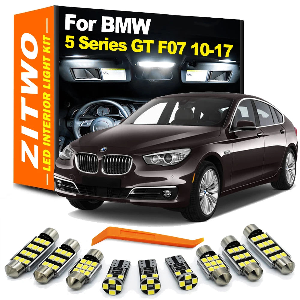 ZITWO 26Pcs Full LED Interior Dome Foot Door Light Kit For BMW 5 Series F07 GT 5GT 528 530 535 550 2010-2013 2014 2015 2016 2017