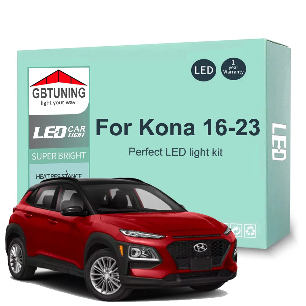 13-Piece LED Interior Light Kit for Hyundai Kona N EV - Canbus Error-Free Bulbs | AUTOKITSHOP