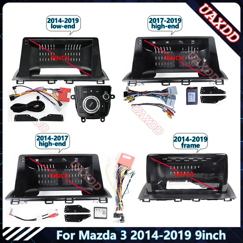 For 2014-2019 Mazda 3 9 Inch Car DVD GPS Radio Android Stereo Harness Screens Accessories