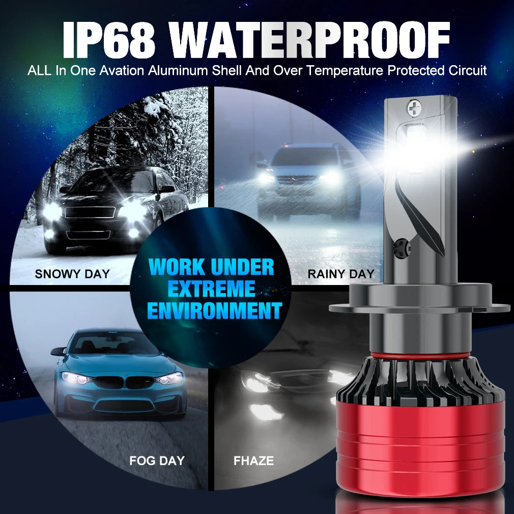 120000LM H7 Led Car Headlight Bulbs 3570 CSP H1 H3 H4 H8 H11 HB4 HB3 9005 9006 9012 HIR 52