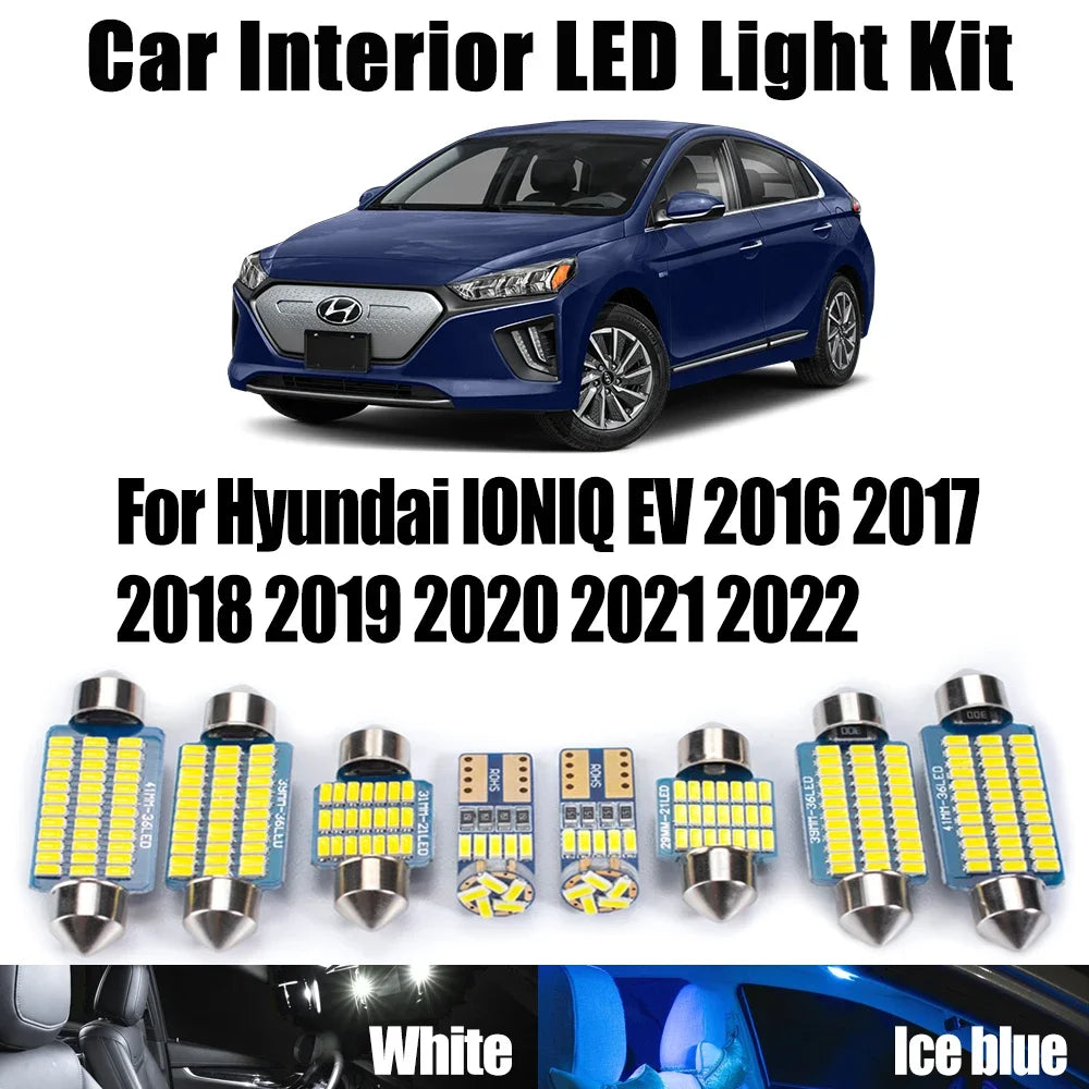 13-Piece LED Interior Light Kit for Hyundai IONIQ EV - Canbus Error-Free Bulbs | AUTOKITSHOP