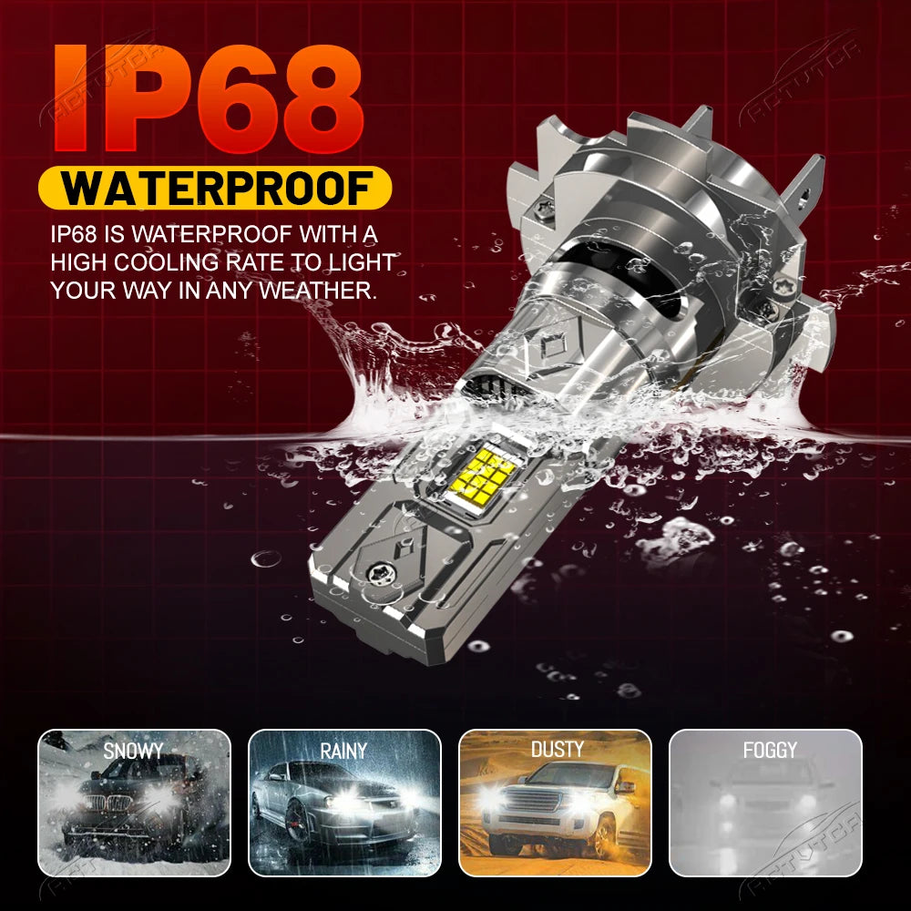 H7 LED Headlight Bulb Mini Wireless 6800W 9800000LM 6000K for Car Headlamp Auto Diode Lamp