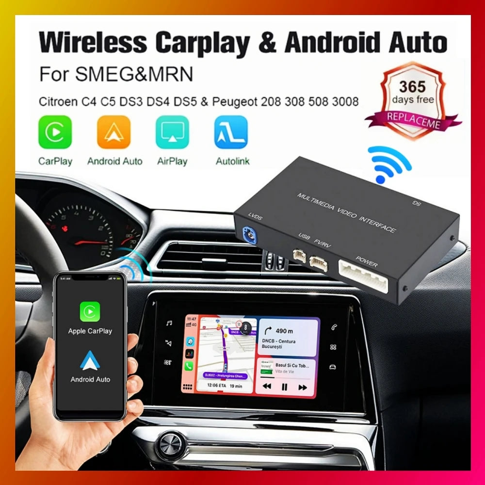 For Peugeot Citroen Wireless Carplay Adapter Android Auto Module SMEG MRN 208 308 508 3008 | AUTOKITSHOP