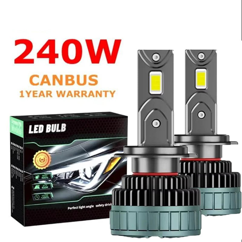 240W K14 20000LM H7 LED Bulb LED H11 headlight kit Fog Light H4 H7 880 H11 H1 9005 9012 Ca