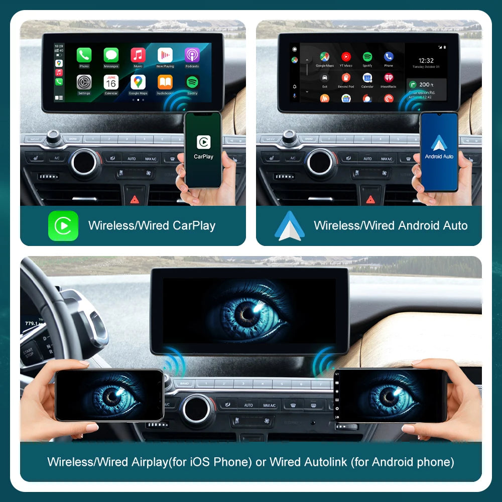 RoadTop Wireless CarPlay for BMW I3 I01 NBT EVO 2013-2020 With GPS Android Auto Mirror Lin