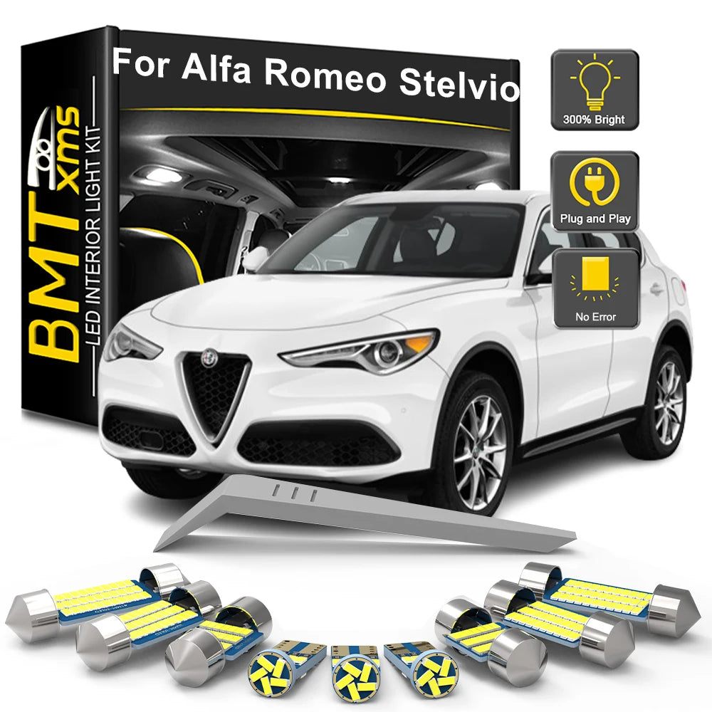11-Piece LED Interior Light Kit for Alfa Romeo Stelvio - Canbus Error-Free Bulbs | AUTOKITSHOP
