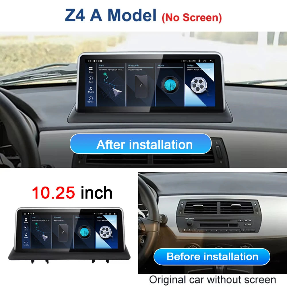 10.25INCH Android 14 Car Multimedia Player For BMW Z4 E85 E86 E89 2002-2017 Stereo Radio W