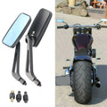 Motorcycle Rearview Mirror Rectangular Aluminum Alloy Universal Handlebar Mirror for Motorbike R - Automotive LED Light