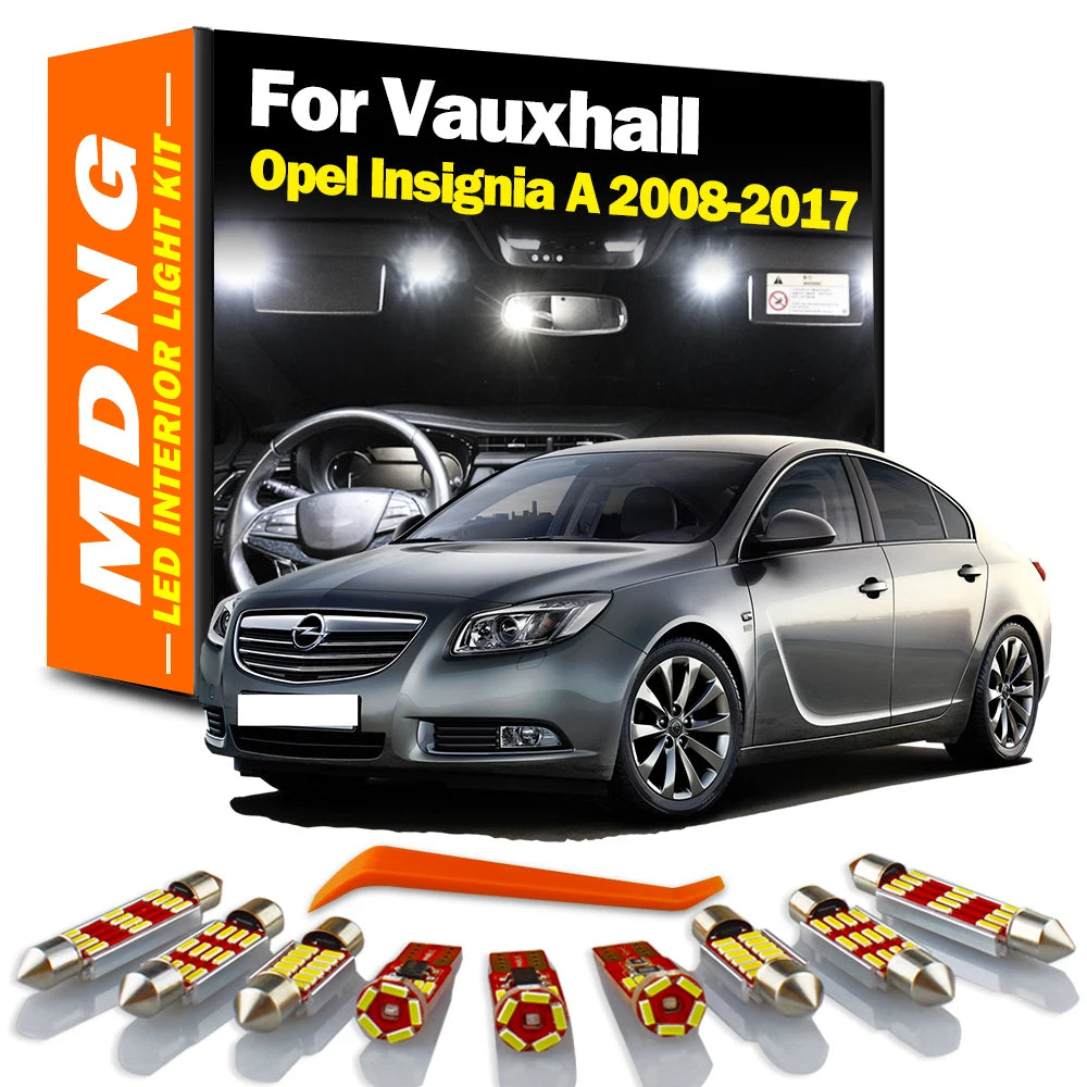 20-Piece LED Interior Light Kit for Vauxhall Opel Insignia A 2008-2016 - Canbus Dome Map Door Trunk Bulbs | AUTOKITSHOP
