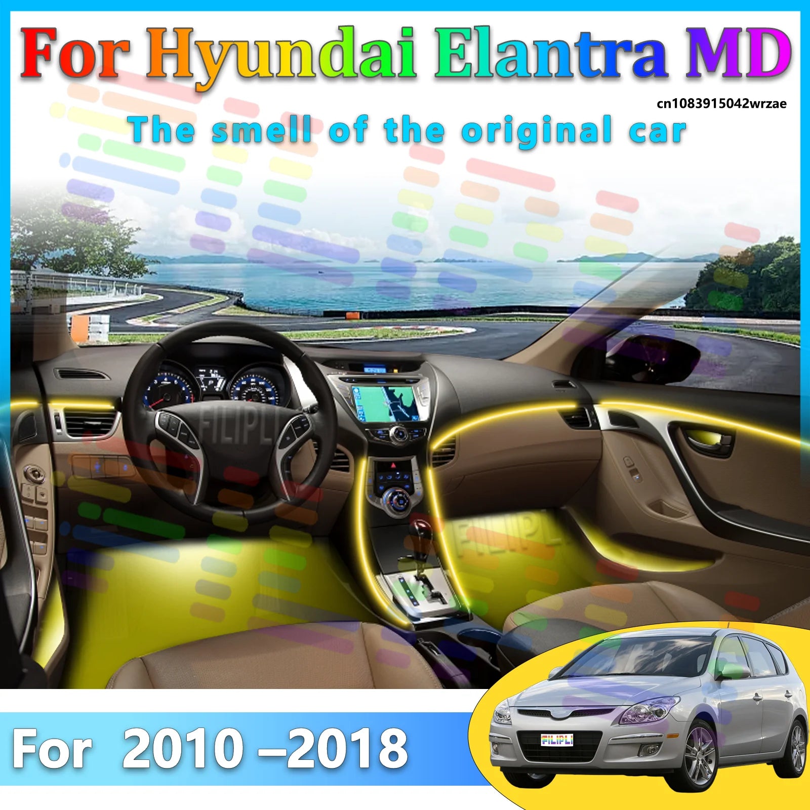 64 RGB - Neon Strip - for Hyundai - App Control - Car Interior Lighting | AUTOKITSHOP