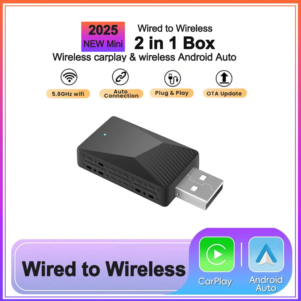 2025 NEW Wireless Carplay AI Box Android Auto Plug And Play Applicable To Convert Original