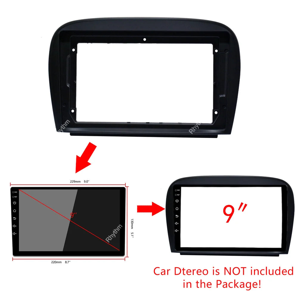 9 Inch Car Fascia For Mercedes SL R230 SL350 SL500 SL55 SL600 SL65 2004-2011 Double Din Ca | AUTOKITSHOP