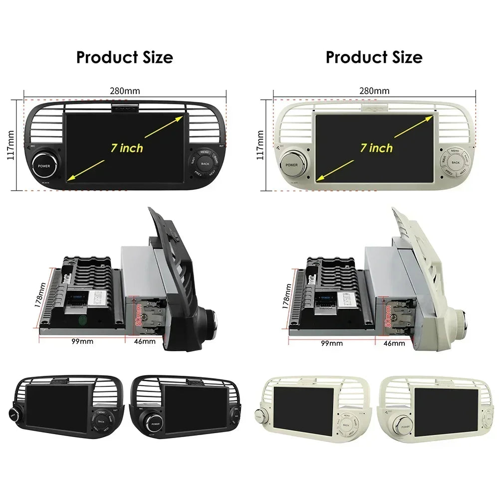 7inch Autoradio For Fiat 500 2007-2015 Head Unit Radio Stereo GPS Navigation Carplay Multi