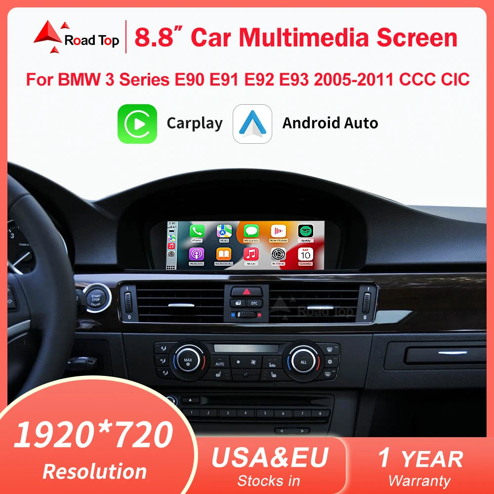 Wireless Carplay Screen For BMW 3 Series E90 E91 E92 E93 5 Series E60 E61 CCC CIC Car Mult | AUTOKITSHOP