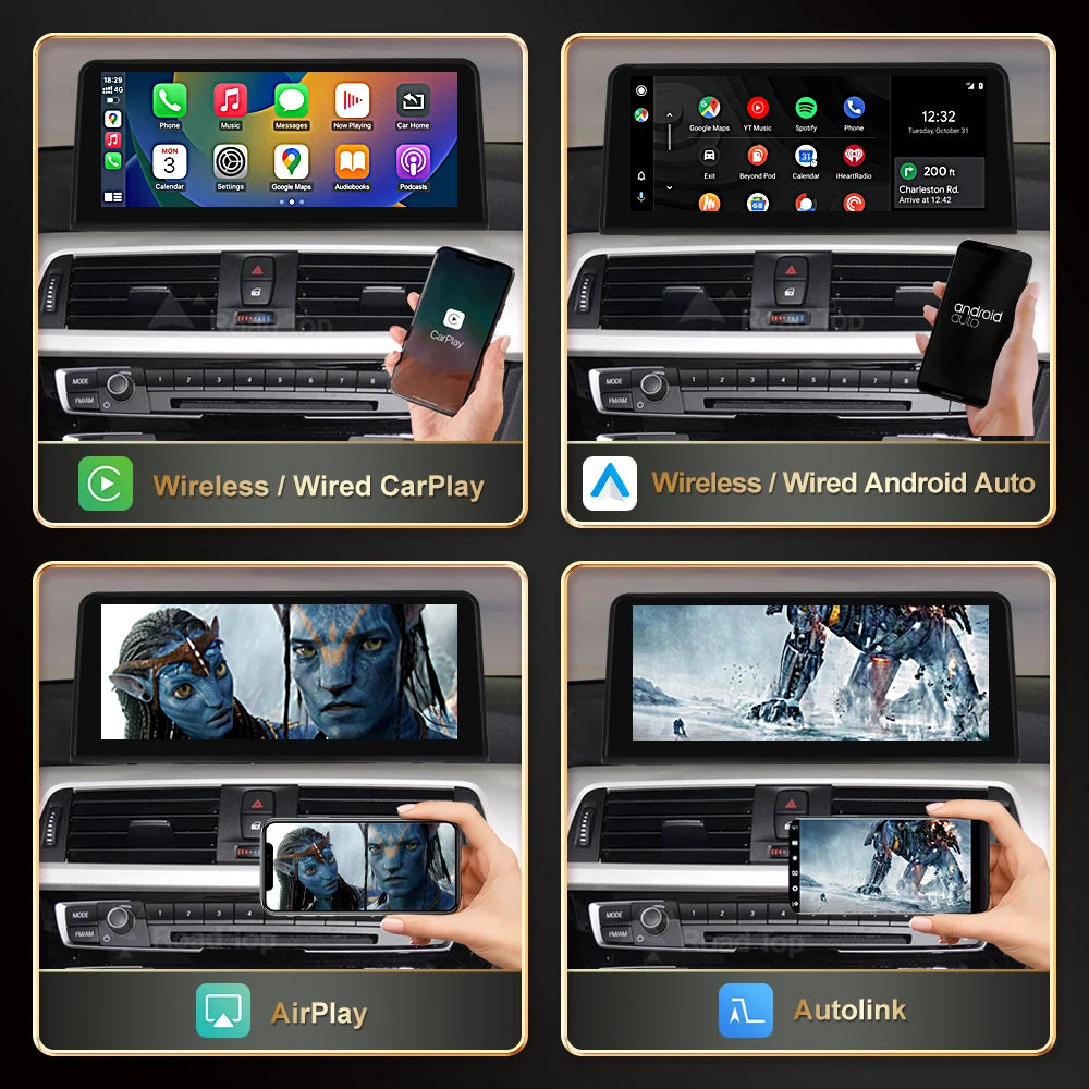 12.3'' RoadTop Wireless CarPlay Android Auto Multimedia Display Screen For BMW Series 3 4
