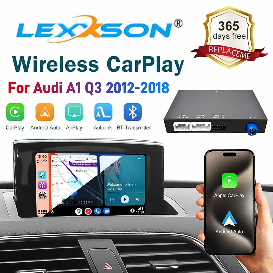 LEXXSON Wireless CarPlay Android Auto Interface Adapter for Audi A1 Q3 2012-2018 MMI 3G HN | AUTOKITSHOP