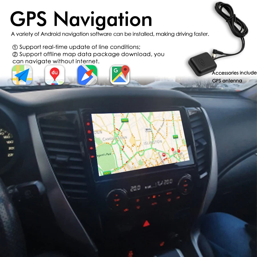 For Mitsubishi Pajero Sport 2017 Android Radio Navigation GPS Touch Screen Stereo Car Mult