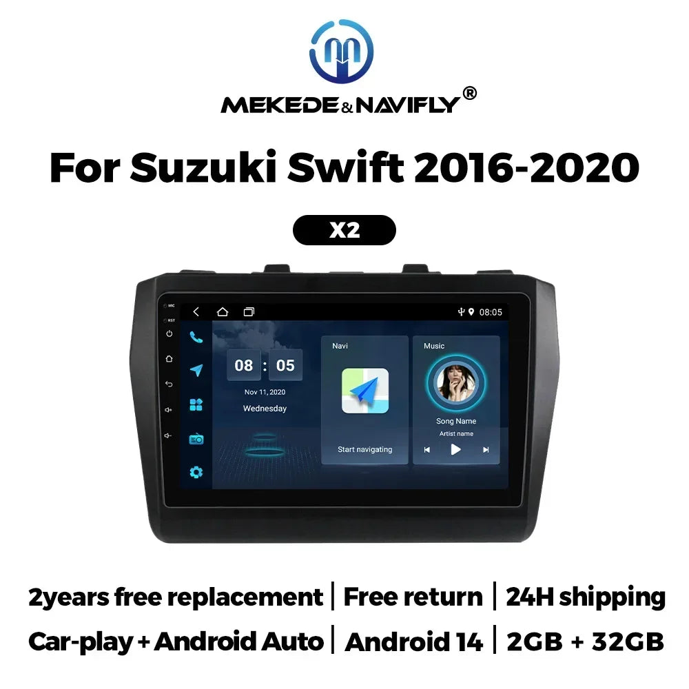 Android 14 Car Radio for Suzuki Swift 2017 2018 2019 Wireless Carplay IPS Multimedia Video | AUTOKITSHOP