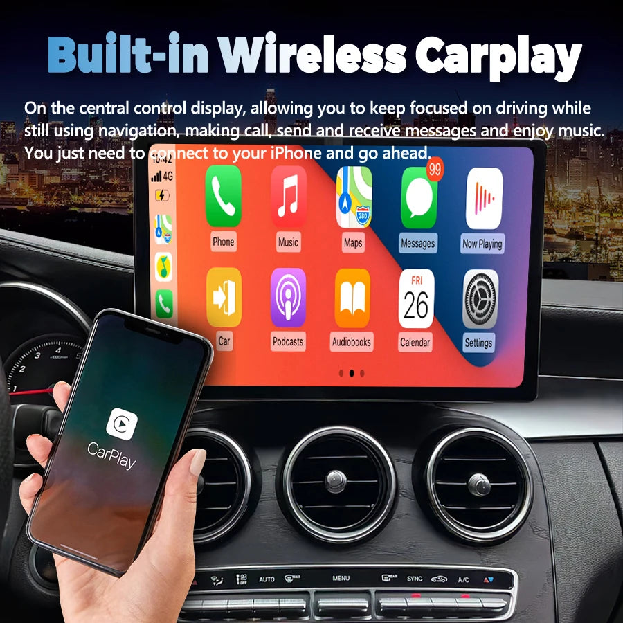 13.3" Car Radio Android 14 Auto Video Player For Mercedes Benz C CLASS V Class W446 W447 X | AUTOKITSHOP
