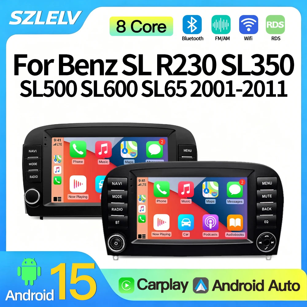 SZLELV For Benz SL R230 SL350 SL500 SL55 SL600 Android Car Radio Multimedia Player Audio C