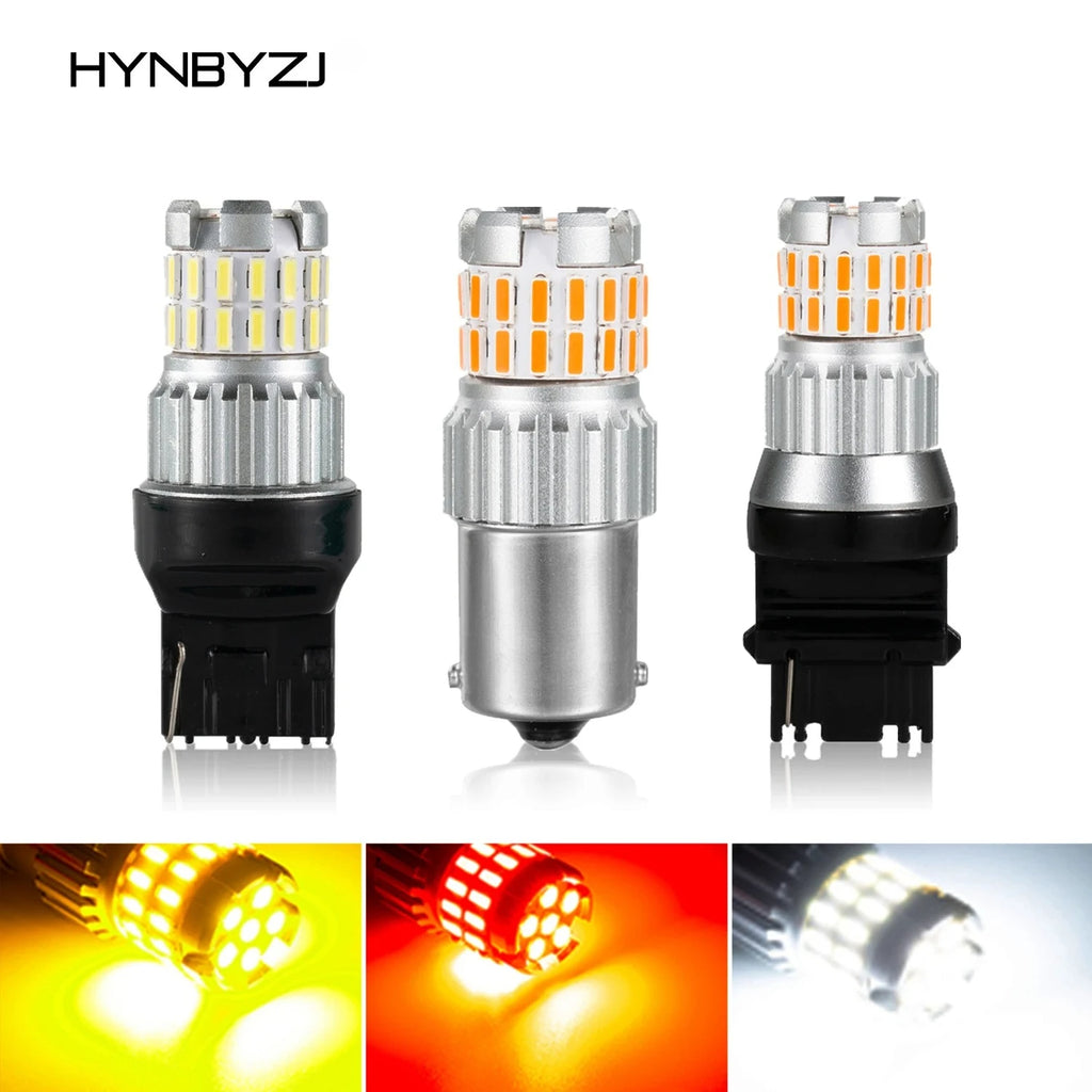 HYNBYZJ 2Pcs P21W 1156 BA15S Canbus 1157 BAY15D P21/5W 7443 3157 LED Bulbs 1200L for BAY15D BA15S P21W - LED Daytime Run