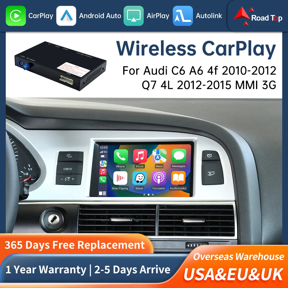Road Top Wireless Carplay Decoder Interface For Audi C6 A6 4f 2010-2012 Q7 4L 2012-2015 MM | AUTOKITSHOP